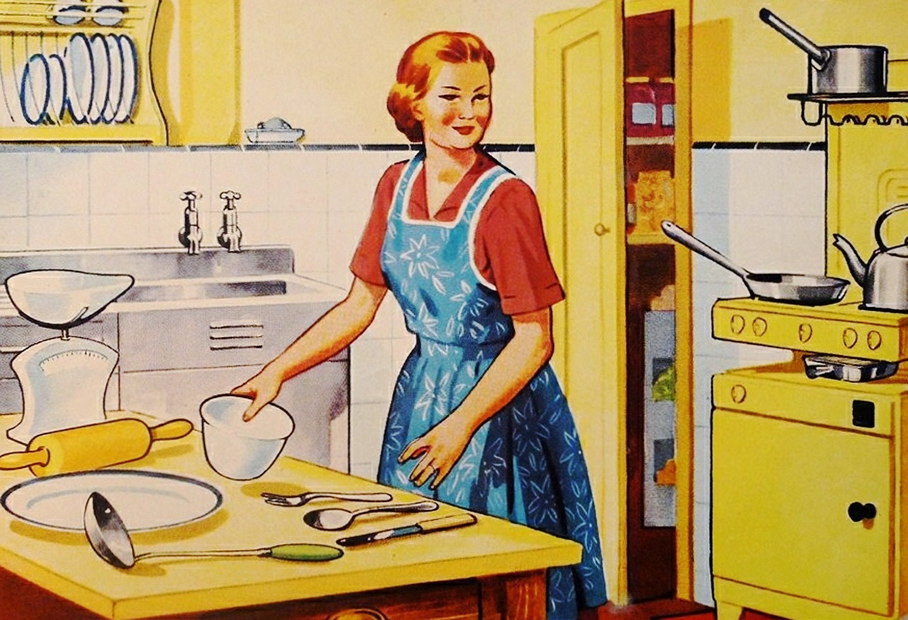 mamma vintage in cucina